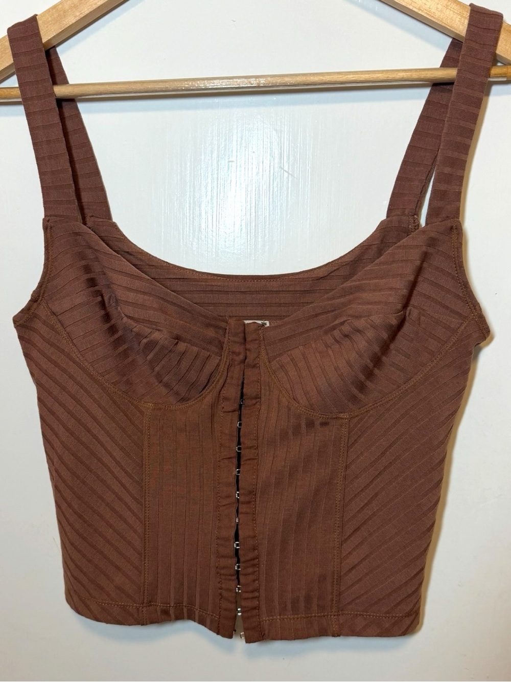 Free People Taupe Serenity Corset Cami Size M - Picture 3 of 9